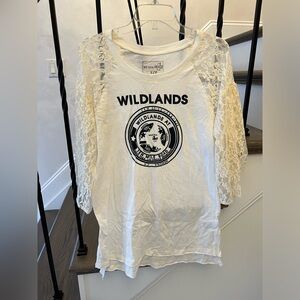 We the Free White Lace Sleeve Top